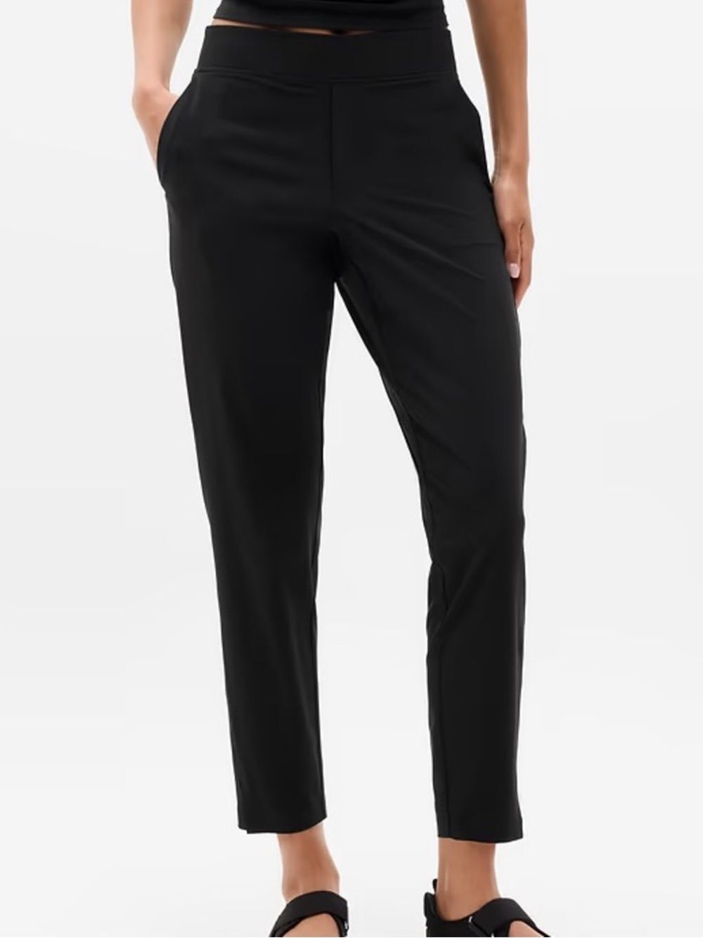 Athleta Brooklyn Mid Rise Ankle Pant Black Size 4 Travel Athletic